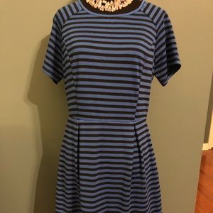 Pixley cotton blue and black striped dress